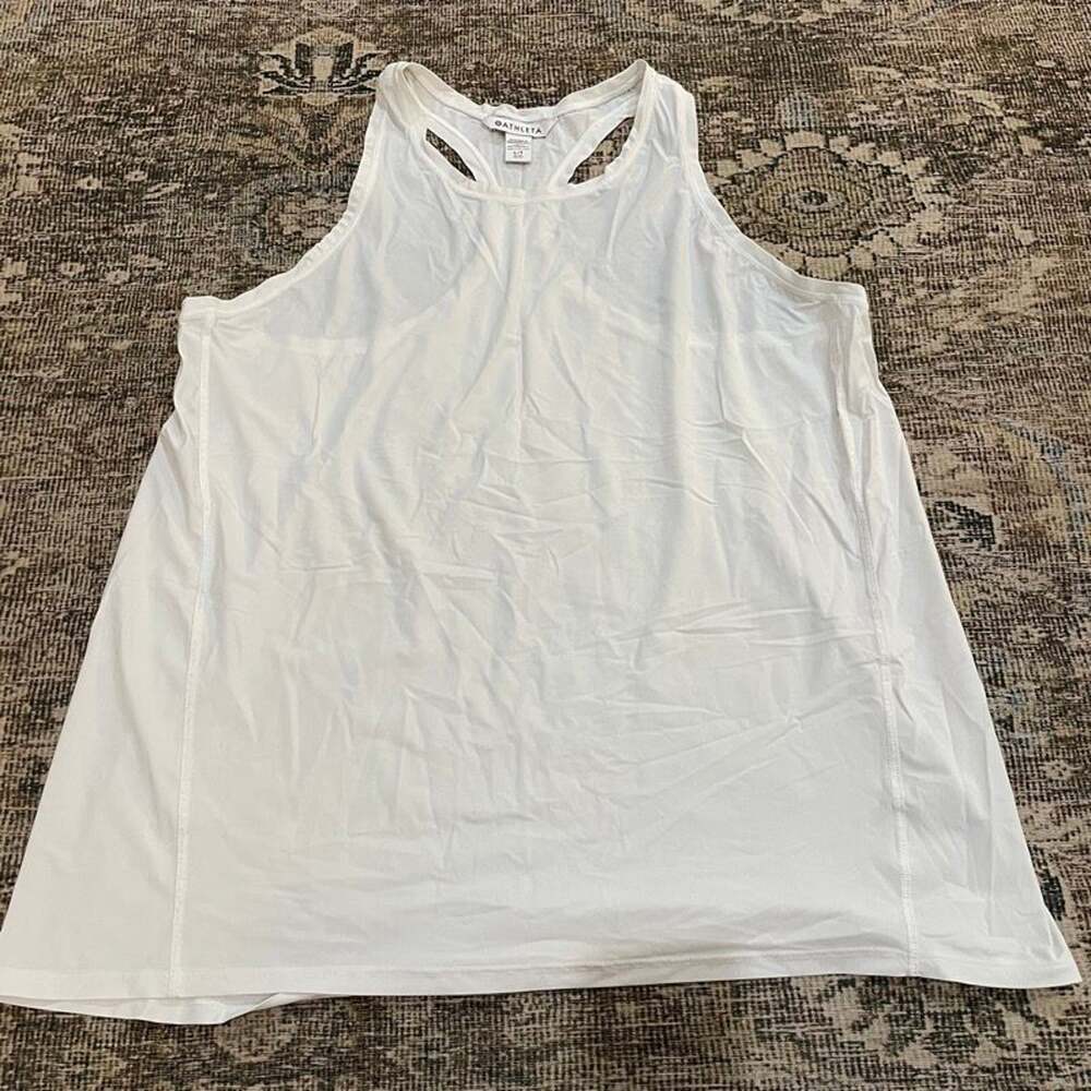 Athleta Radiate Tank White Racerback Athletic Top Womens L/XL